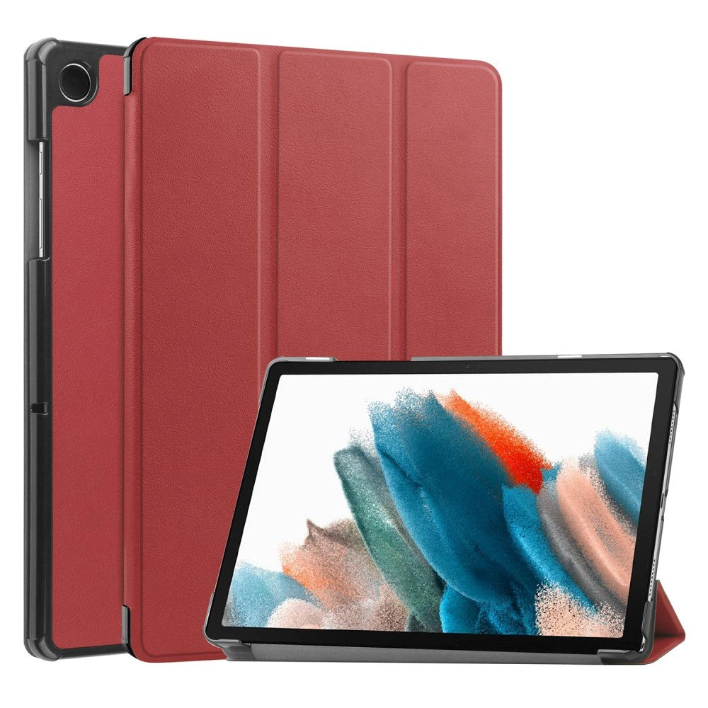 Samsung Galaxy Tab A9 Tri-Fold Læder Flip Cover m. Standerfunktion - Rød