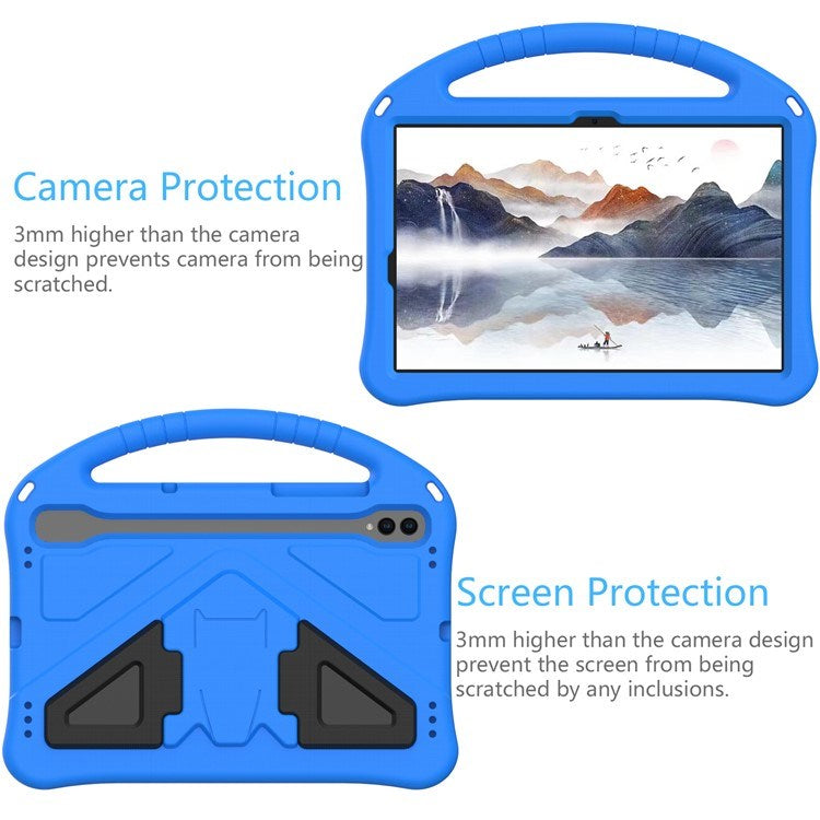 Samsung Galaxy Tab S9 / S8 / S7 - EIDERWOOD Børne Cover m. Håndtag & Ståfunktion - Blå