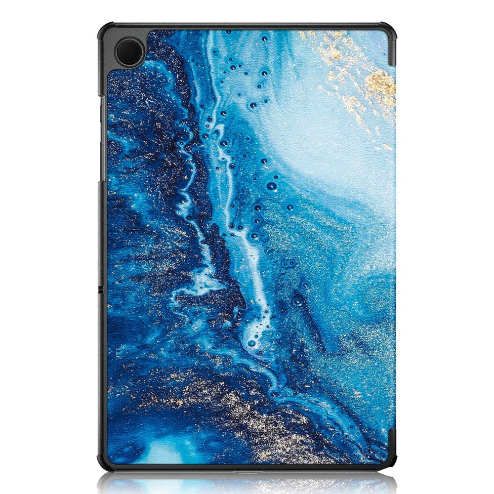 Samsung Galaxy Tab A9+ (Plus) Tri-Fold Kunstlæder Flip Cover m. Vågeblus Funktion - Vand