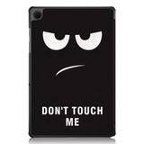 Samsung Galaxy Tab A9+ (Plus) Tri-Fold Kunstlæder Flip Cover m. Vågeblus Funktion - "Don't Touch Me"