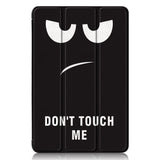 Samsung Galaxy Tab A9+ (Plus) Tri-Fold Kunstlæder Flip Cover m. Vågeblus Funktion - "Don't Touch Me"