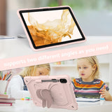 Samsung Galaxy Tab S9+ (Plus) Butterfly Kickstand Børne Cover m. Skulderstrop - Lyserød