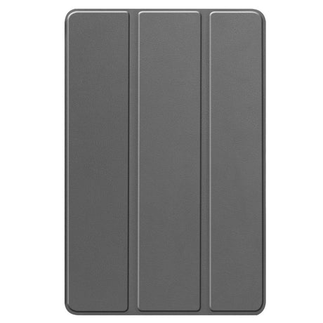 Lenovo Tab P12 Magnetisk Tri-Fold Læder Flip Cover m. Pencil Holder - Grå