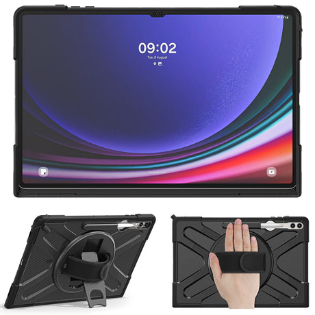 EIDERWOOD Samsung Galaxy Tab S10 Ultra X920 / S8 Ultra X900 X906 / Tab S9 Ultra X910 Shockproof cover med Håndholder & Kickstand - Sort