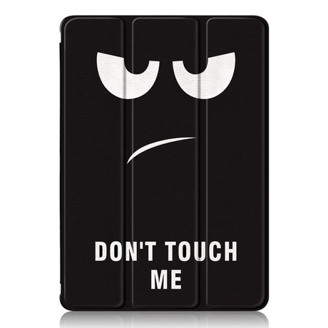 Samsung Tab S9+ (Plus) Tri-Fold Kunstlæder Flip Cover m. Pen Holder - Gennemsigtig / "Don't Touch Me"