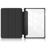 Samsung Tab S9 Tri-Fold Kunstlæder Flip Cover m. Pen Holder - Gennemsigtig / Galakse