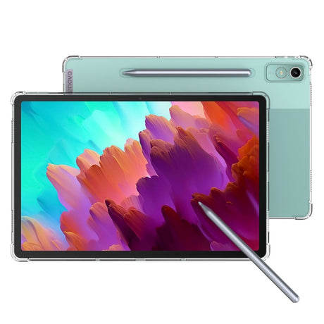 Lenovo Tab P12 Fleksibelt Plastik Bagside Cover m. Pencil Holder - Gennemsigtig