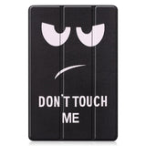 Samsung Galaxy Tab S9 FE Tri-Fold Kunstlæder Flip Cover m. Pen Holder - "Don't Touch Me"