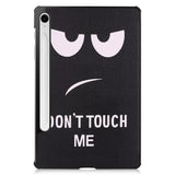 Samsung Galaxy Tab S9 FE Tri-Fold Kunstlæder Flip Cover m. Pen Holder - "Don't Touch Me"