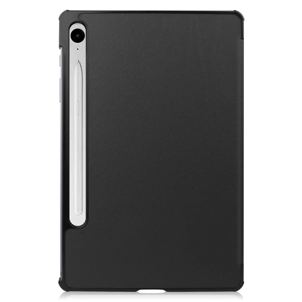 Samsung Galaxy Tab S9 FE Tri-Fold Læder Flip Cover m. Standerfunktion - Sort