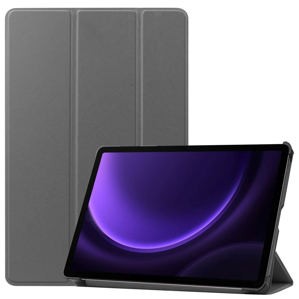 Samsung Galaxy Tab S9 FE Tri-Fold Læder Flip Cover m. Standerfunktion - Grå