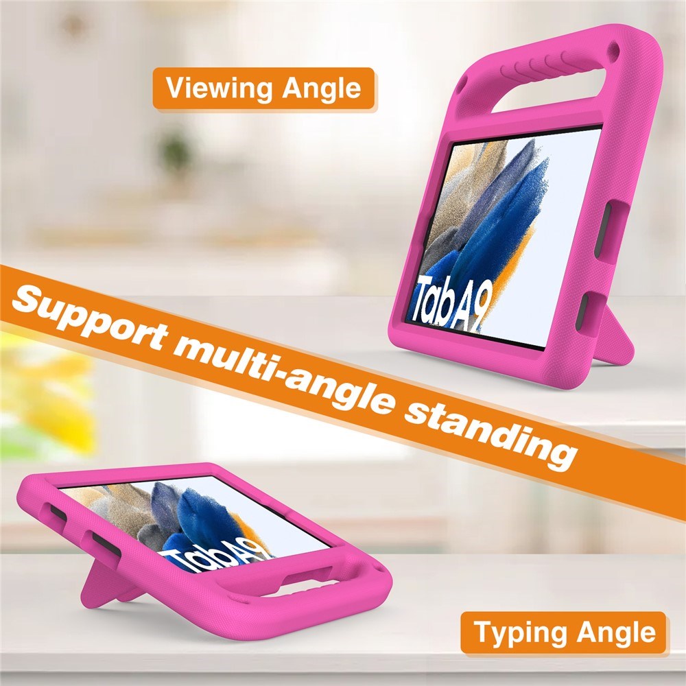 EIDERWOOD Samsung Galaxy Tab A11 / A9 Børnecover med Kickstand og Håndtag - Lyserød