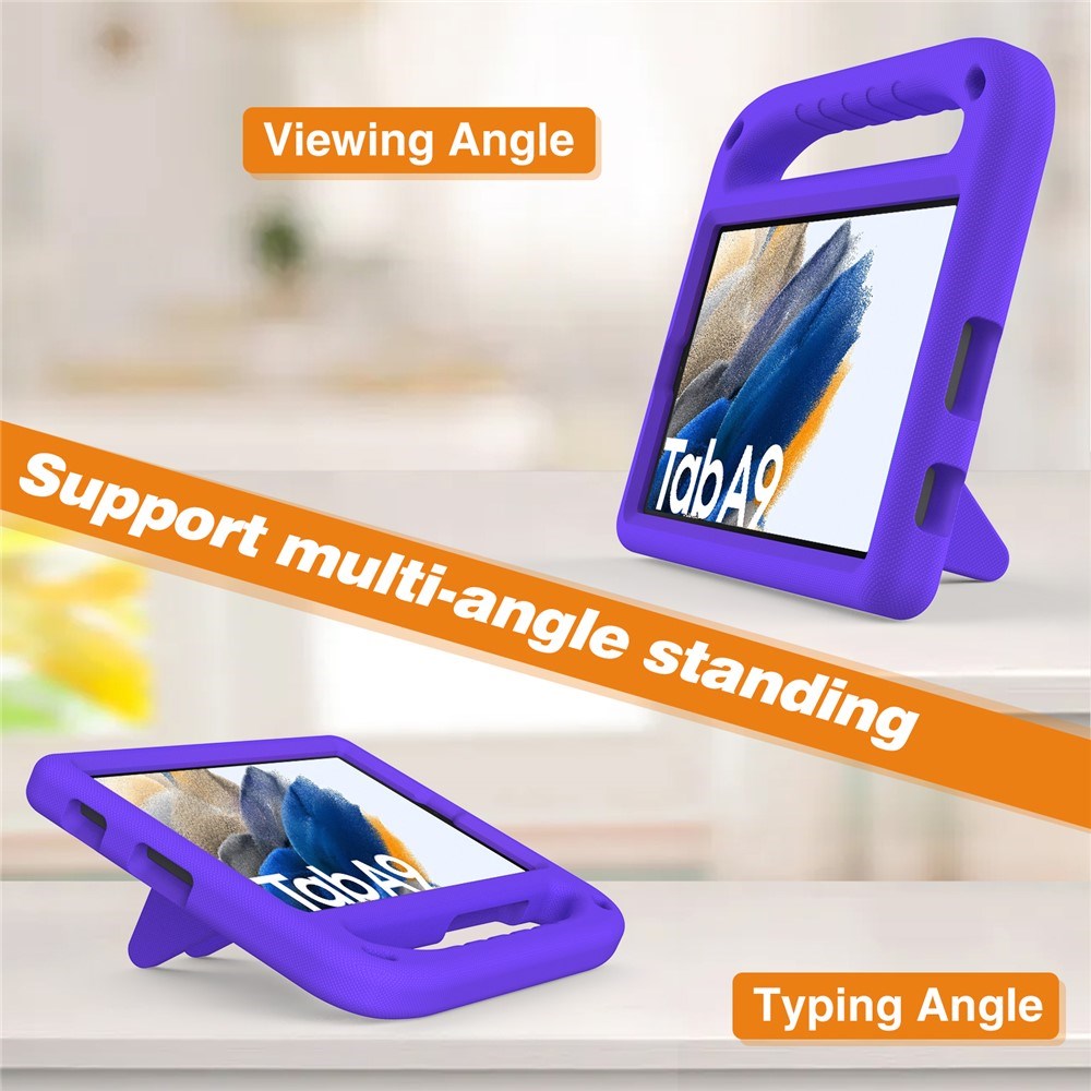 EIDERWOOD Samsung Galaxy Tab A11 / A9 Børnecover med Kickstand og Håndtag - Lilla
