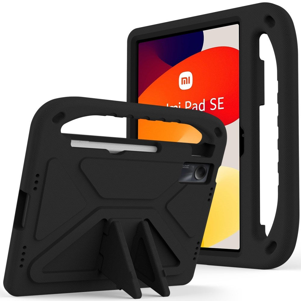 EIDERWOOD Xiaomi Redmi Pad SE Tablet Cover Anti-Drop m. Stå Funktion og Håndtag - Sort