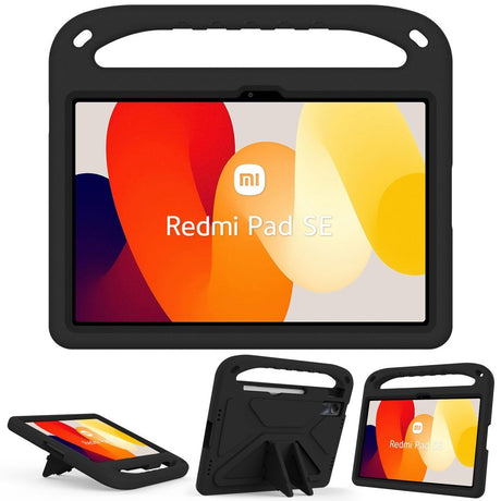 EIDERWOOD Xiaomi Redmi Pad SE Tablet Cover Anti-Drop m. Stå Funktion og Håndtag - Sort