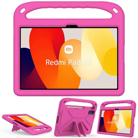 EIDERWOOD Xiaomi Redmi Pad SE Tablet Cover Anti-Drop m. Stå Funktion og Håndtag - Lyserød