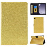 Samsung Galaxy Tab A9 Glitter Cover m. Flipstander & Kortholder - Guld Glitter