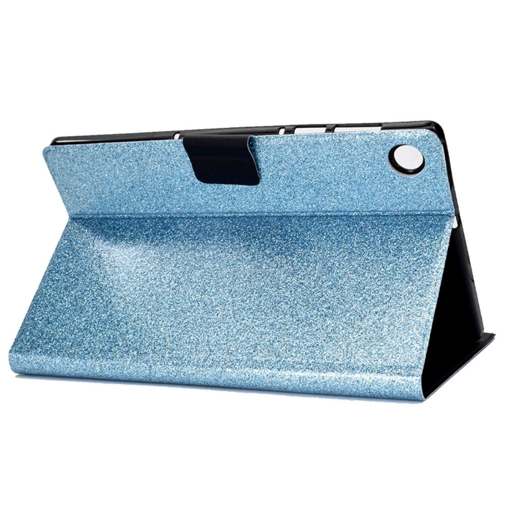 Samsung Galaxy Tab A9 Glitter Cover m. Flipstander & Kortholder - Glitter Blue