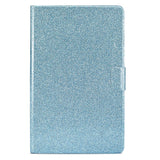 Samsung Galaxy Tab A9 Glitter Cover m. Flipstander & Kortholder - Glitter Blue