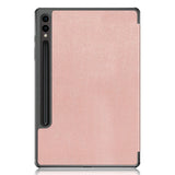 Samsung Galaxy Tab S9 FE + (Plus) Tri-Fold Læder Flip Cover m. Standerfunktion - Rose Gold