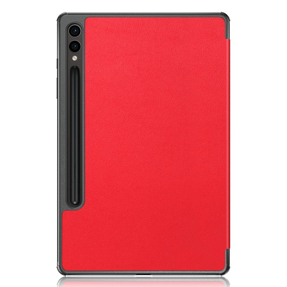 Samsung Galaxy Tab S9 FE + (Plus) Tri-Fold Læder Flip Cover m. Standerfunktion - Rød