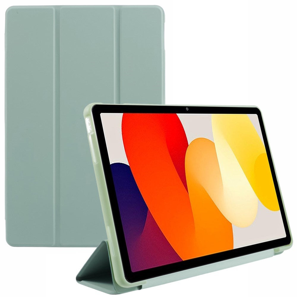 EIDERWOOD Xiaomi Redmi Pad SE Tri-Fold Kunstlæder Flip Cover - Lysegrøn