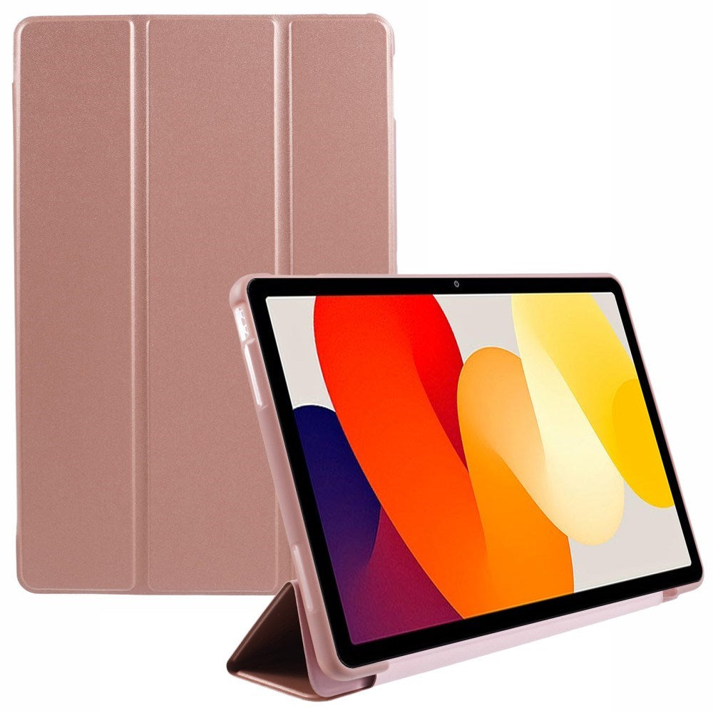 EIDERWOOD Xiaomi Redmi Pad SE Tri-Fold Kunstlæder Flip Cover - Rose Gold