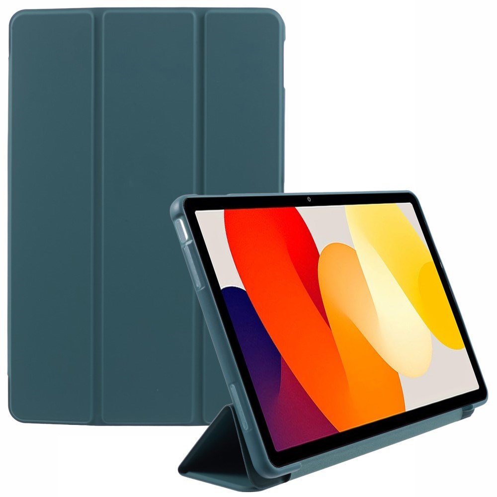 EIDERWOOD Xiaomi Redmi Pad SE Tri-Fold Kunstlæder Flip Cover - Mørkegrøn