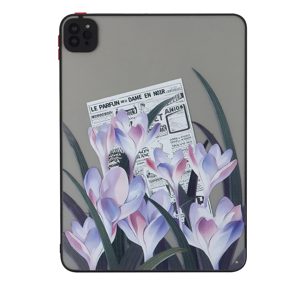 iPad Pro 11" (2022 / 2021 / 2020) Fleksibelt Bagside Cover - Mat Gennemsigtig / Lilla Blomster