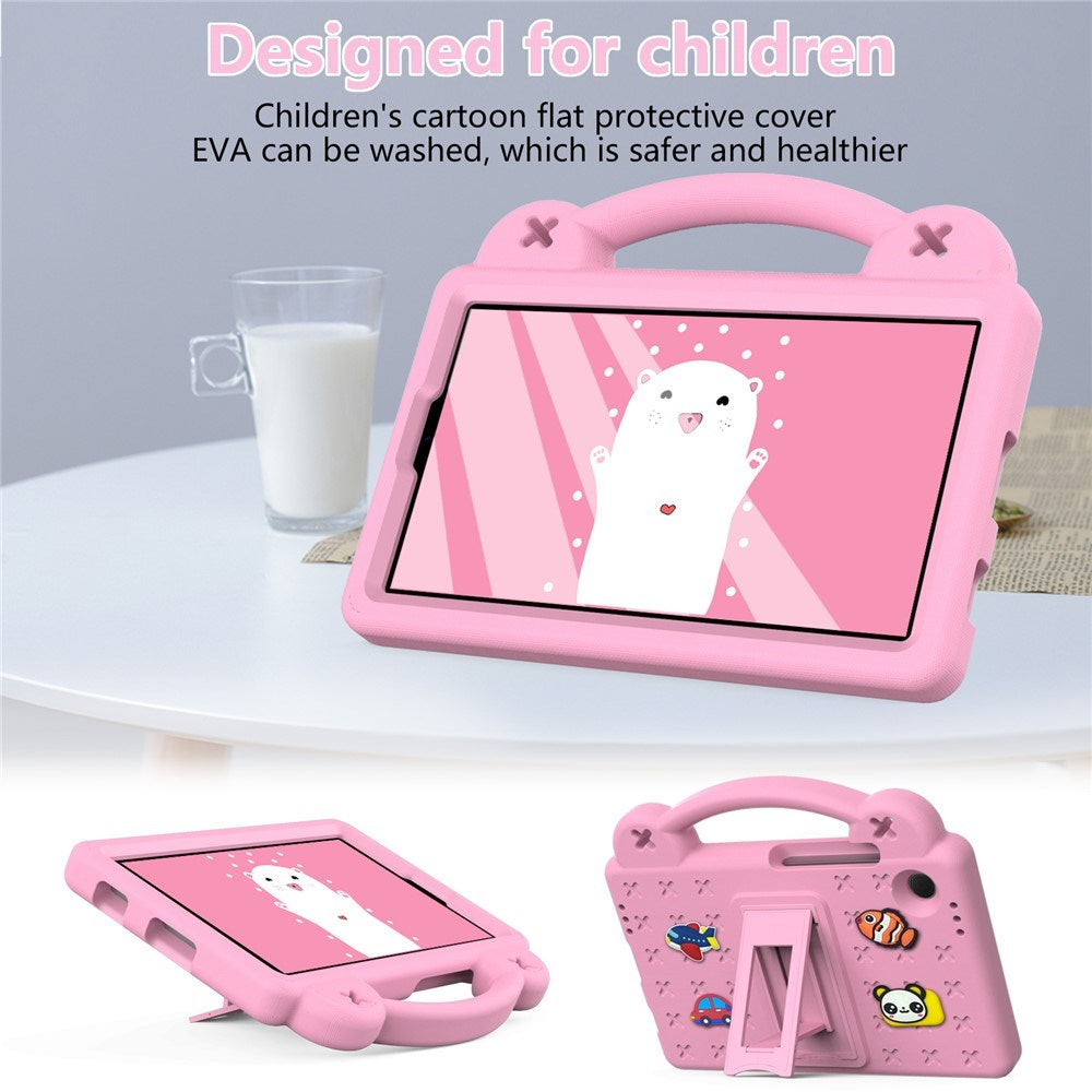 EIDERWOOD Samsung Galaxy Tab A11 / A9 Børnecover med Kickstand og Håndtag - Lyserød