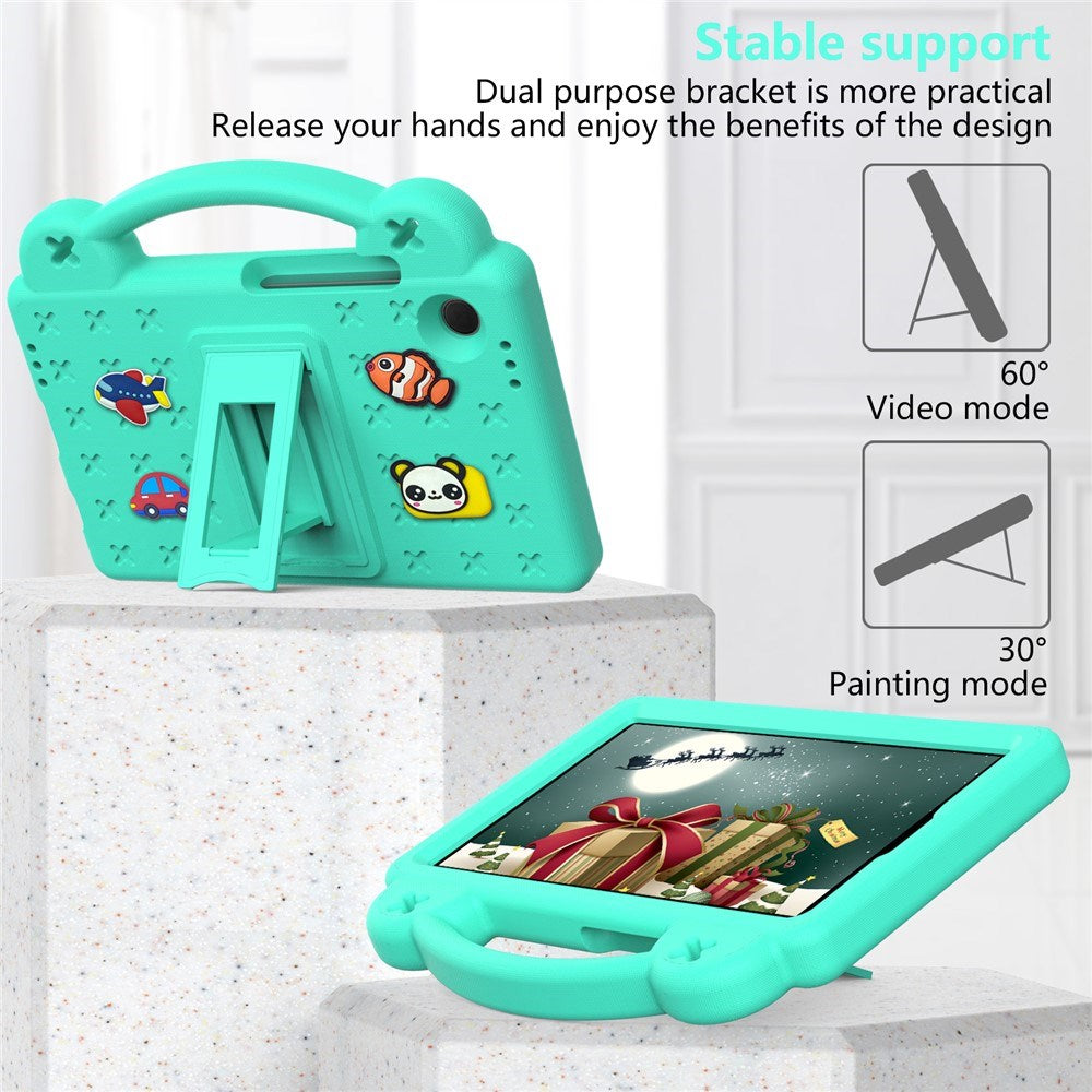 EIDERWOOD Samsung Galaxy Tab A11 / A9 Børnecover med Kickstand og Håndtag - Grøn