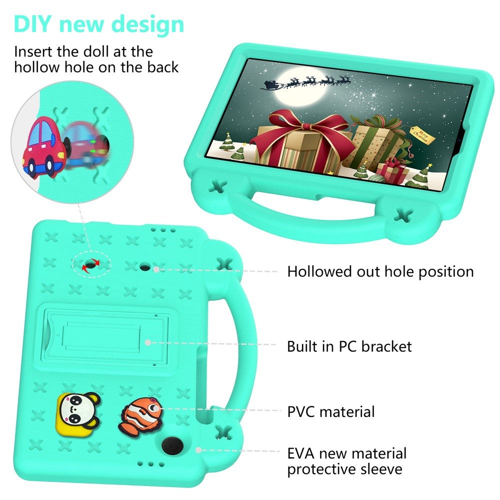 EIDERWOOD Samsung Galaxy Tab A11 / A9 Børnecover med Kickstand og Håndtag - Grøn