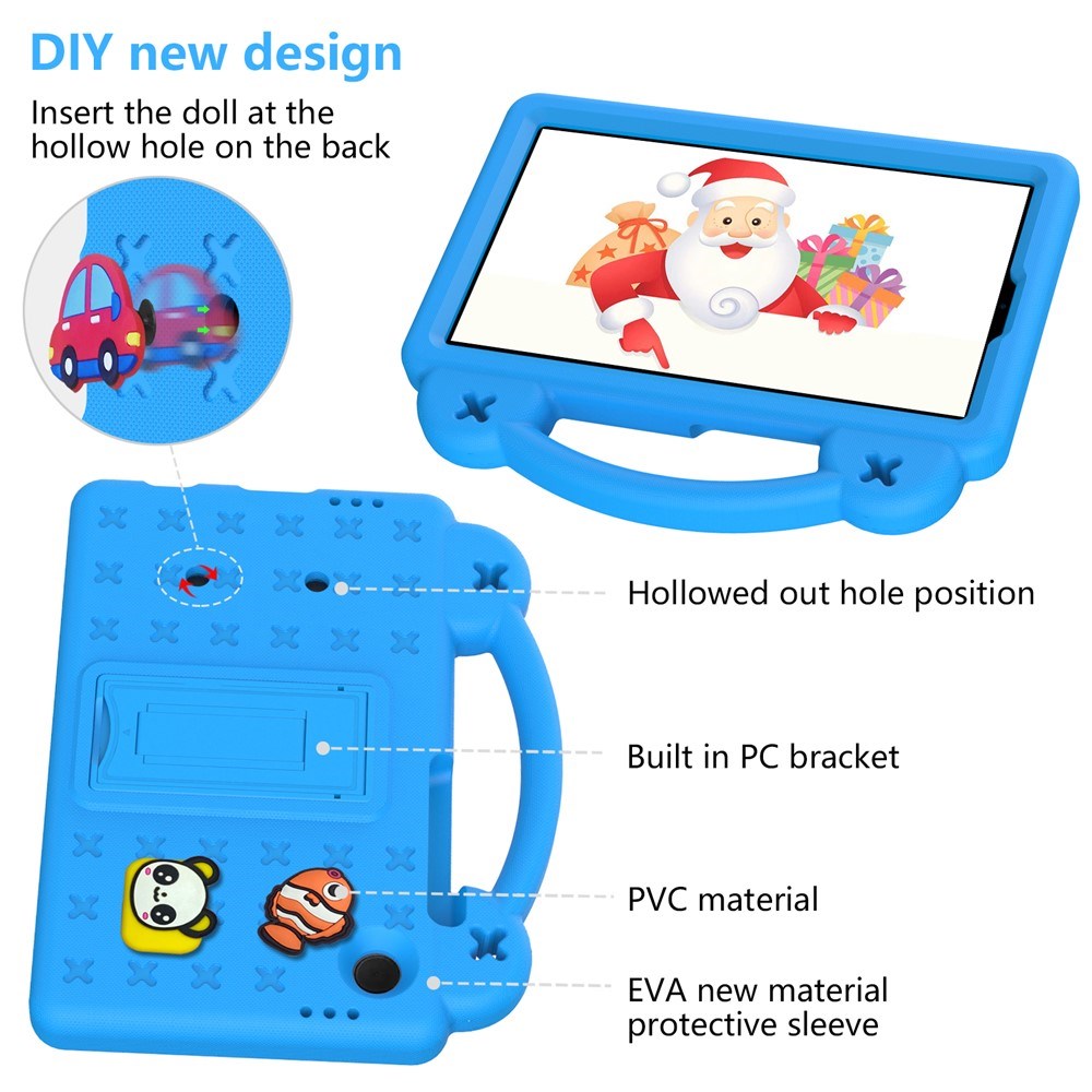 EIDERWOOD Samsung Galaxy Tab A11 / A9 Børnecover med Kickstand og Håndtag - Blå
