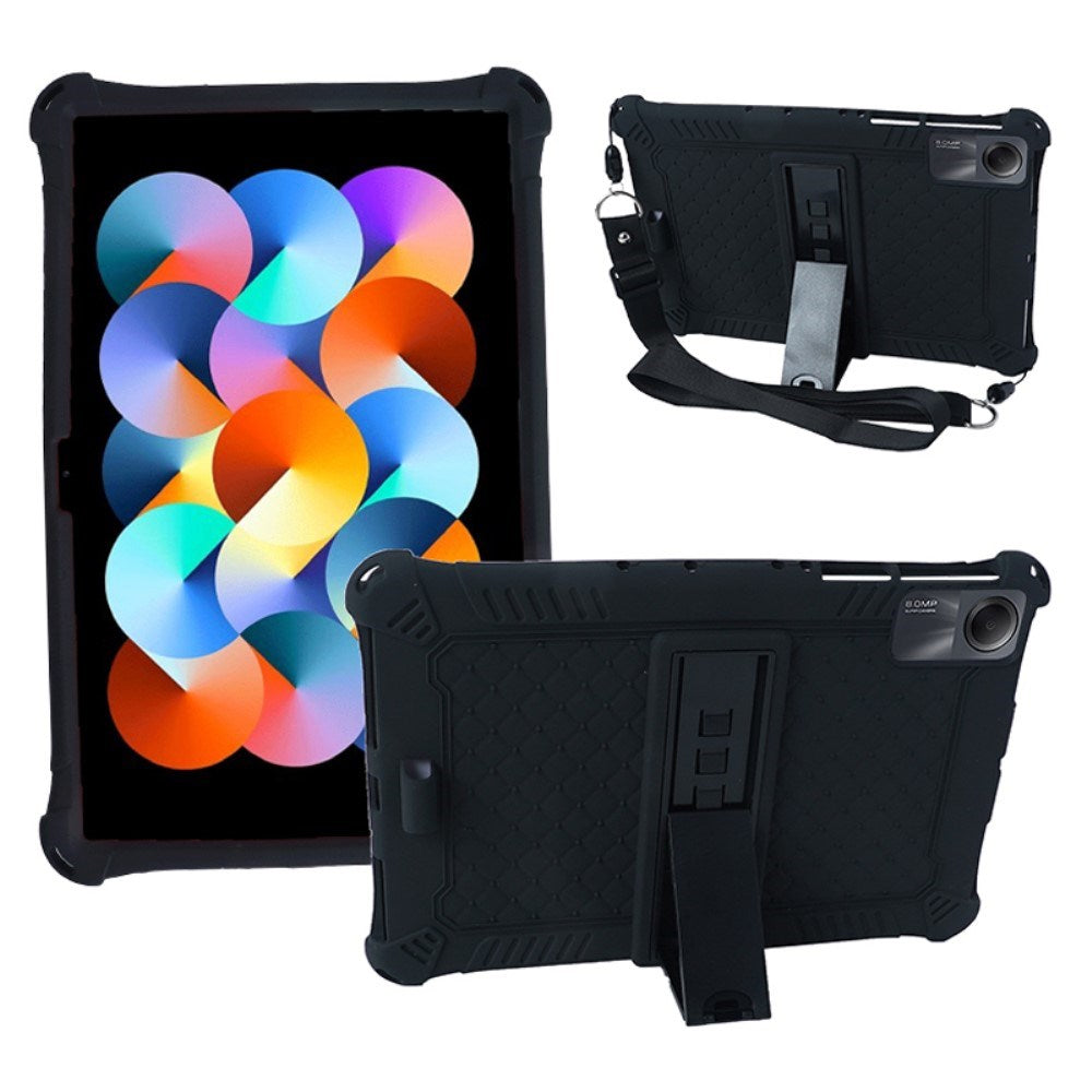 EIDERWOOD Xiaomi Redmi Pad SE Hybrid Bagside Cover m. Ståfunktion & Skulderstrop - Sort