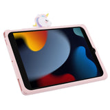 iPad 10.2" (2021 / 2020 / 2019) / iPad Pro 10.5" / iPad Air (2019) Børne Bagside Cover m. Stander & Cartoon - Lyserød