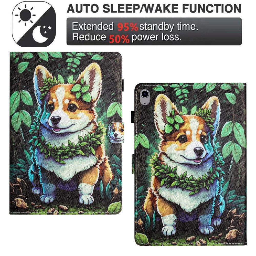 iPad 10.9" (2022) Læder Flip Cover m. Ståfunktion & Kortholder - Corgi