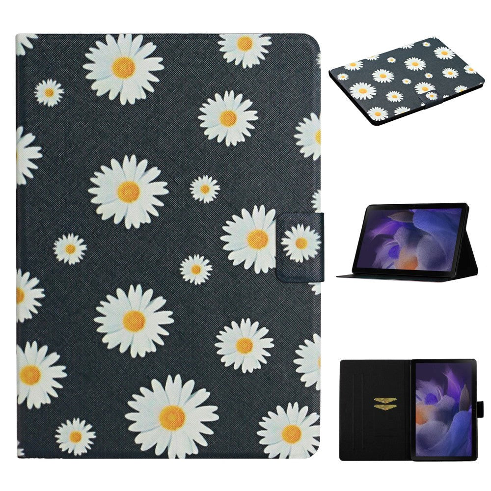 Samsung Galaxy Tab A9 Læder Flip Cover m. Ståfunktion & Kortholder - Margueritter