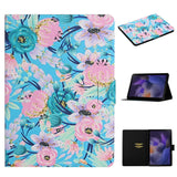 Samsung Galaxy Tab A9 Læder Flip Cover m. Ståfunktion & Kortholder - Lyserød Blomster