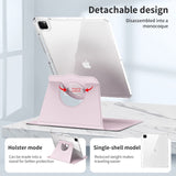 iPad Pro 12.9" (2022 / 2021 / 2020 / 2018) 2 i 1 Hybrid Flip Cover m. Pen Holder og Kameralinse Beskytter - Pink / Gennemsigtig