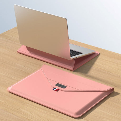 Laptop / MacBook Sleeve 13-14" (32 x 24 cm) m. Tri-fold Ståfunktion - Pink