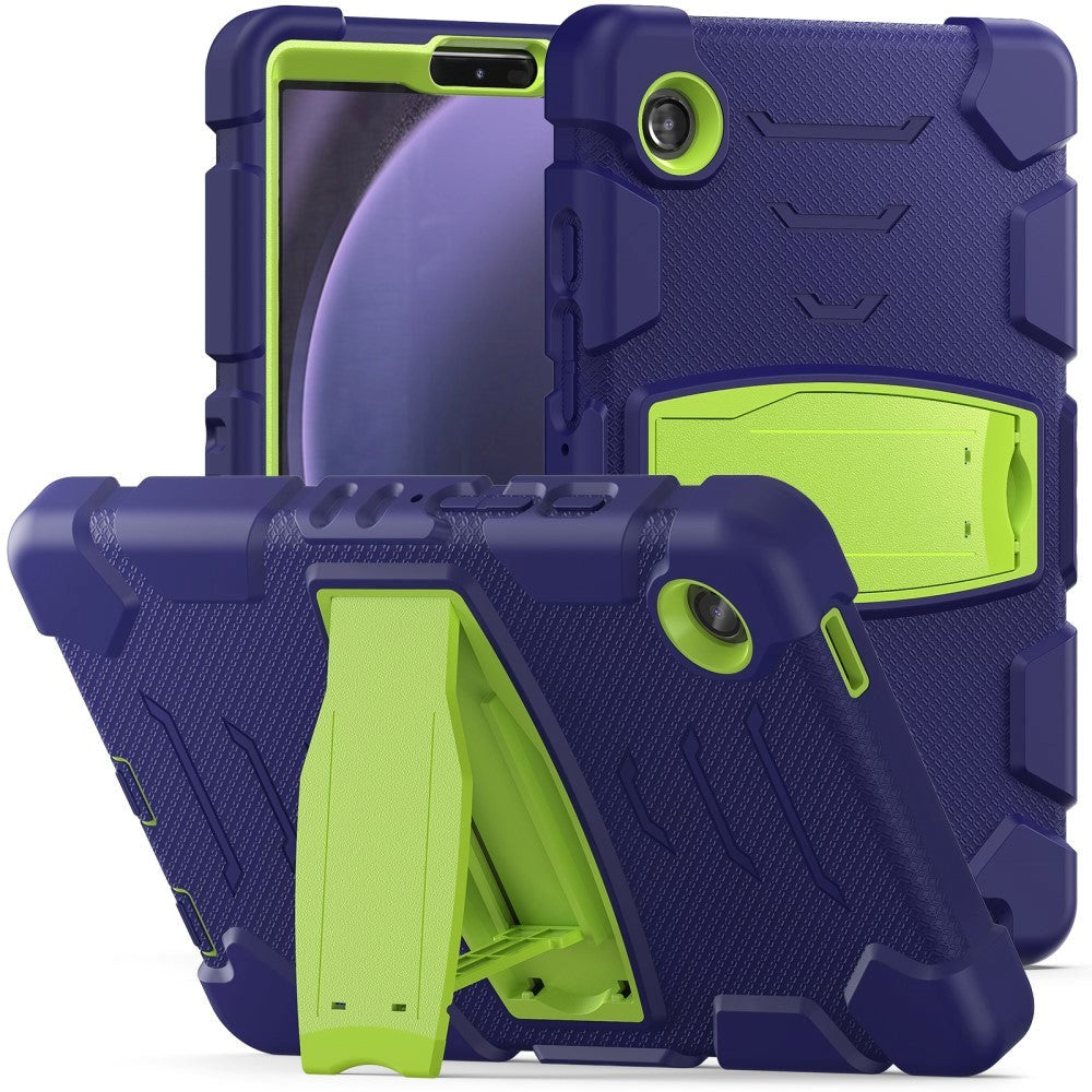 Samsung Galaxy Tab A9 Håndværker Bagside Cover m. Kickstand - Navy Blå / Grøn