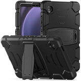 Samsung Galaxy Tab A9 Håndværker Bagside Cover m. Kickstand - Sort