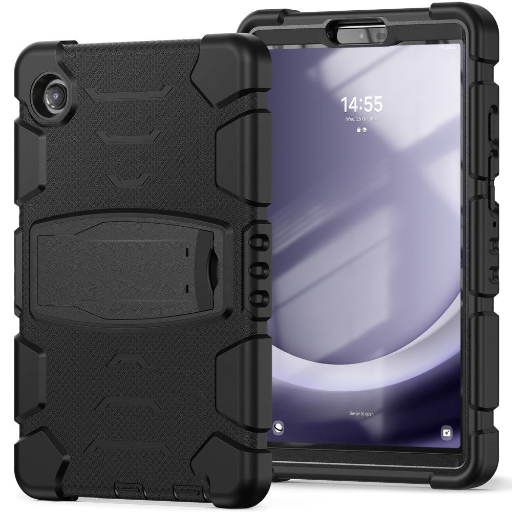 Samsung Galaxy Tab A9 Håndværker Bagside Cover m. Kickstand - Sort