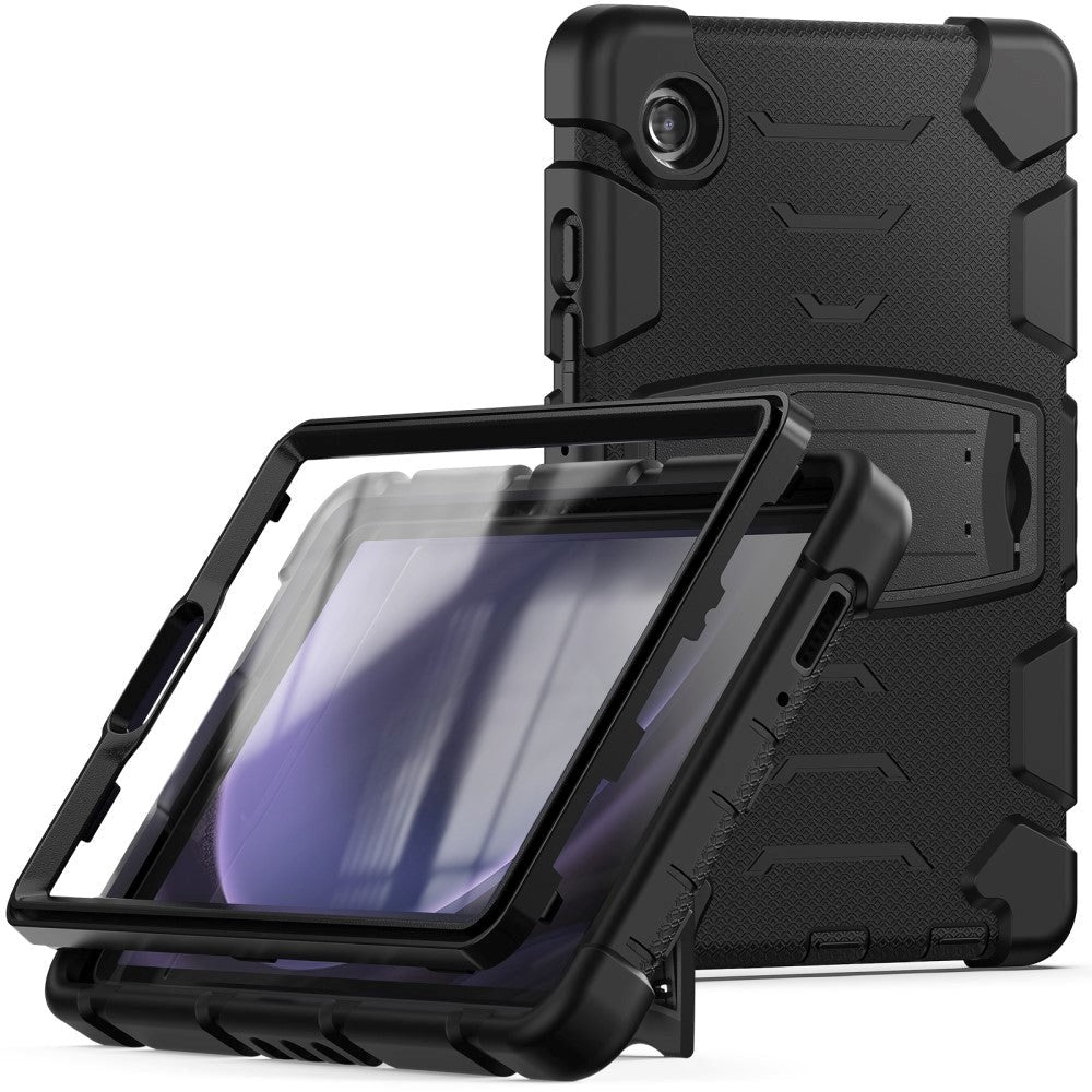 Samsung Galaxy Tab A9 Håndværker Bagside Cover m. Kickstand - Sort