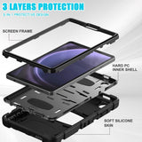 Samsung Galaxy Tab A9 Håndværker Bagside Cover m. Kickstand - Sort