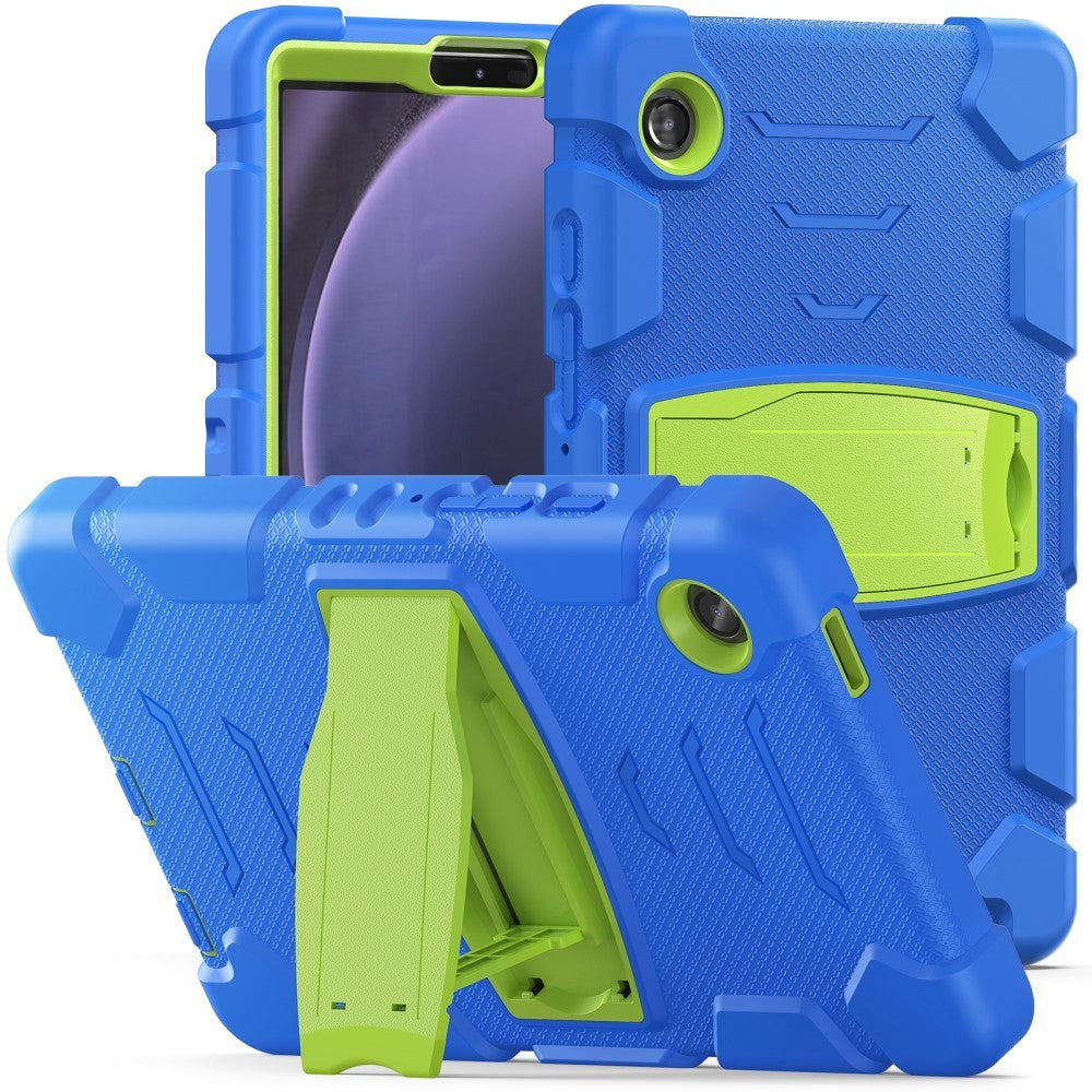 Samsung Galaxy Tab A9 Håndværker Bagside Cover m. Kickstand - Blå / Grøn