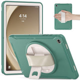 Samsung Galaxy Tab A9+ (Plus) Håndværker Bagside Cover m. Håndholder & Kickstand - Grøn