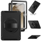 Samsung Galaxy Tab A9+ (Plus) Håndværker Bagside Cover m. Håndholder & Kickstand - Sort