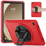 Samsung Galaxy Tab A9+ (Plus) Håndværker Bagside Cover m. Håndholder & Kickstand - Rød