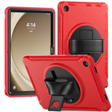 Samsung Galaxy Tab A9+ (Plus) Håndværker Bagside Cover m. Håndholder & Kickstand - Rød